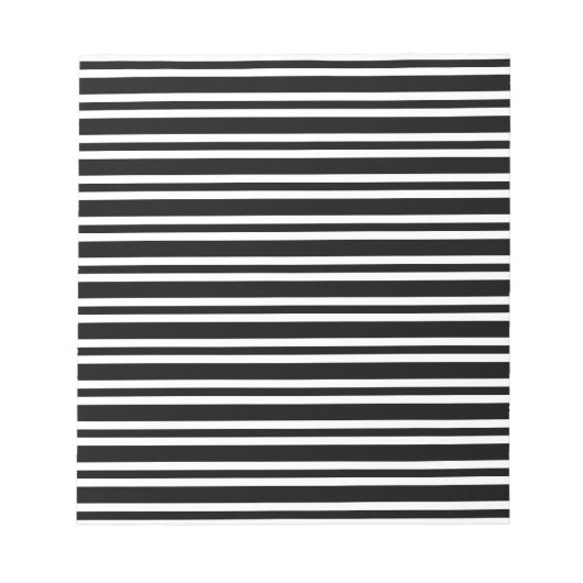 Bloc-note Rayures noires et blanches motif sans fin (Devant)