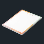 Bloc-note Rayures Rétro Orange Menthe Pastel Nom Personnalis<br><div class="desc">Bloc-Notes Personnalisé Rayures Rétro Orange Menthe Pastel</div>