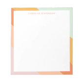 Bloc-note Rayures Rétro Orange Menthe Pastel Nom Personnalis (Devant)