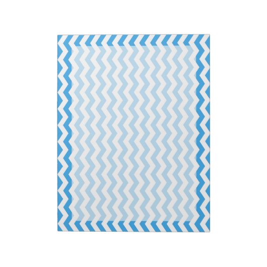 Bloc-note Rayures zigzag chevron bleu vif tendance. (Tourné)