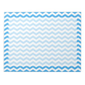 Bloc-note Rayures zigzag chevron bleu vif tendance. (Devant)