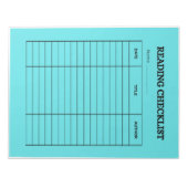 Bloc-note Reading Checklist Tracker (Devant)