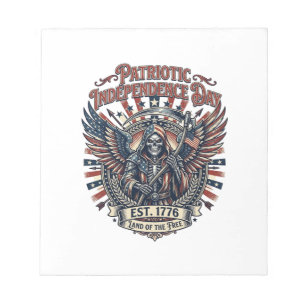 Bloc-note Reaper Chrome Patriotique Squelette de Patriote So