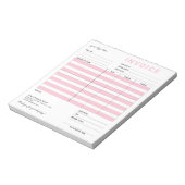 Bloc-note Réception de commande de facture d'entreprise de b (Tourné)