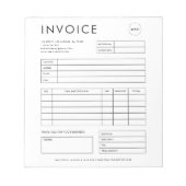 Bloc-note Réception de facture personnalisée minimaliste pou (Devant)