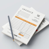 Bloc-note Réception de la facture commerciale des services s