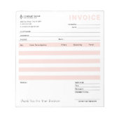 Bloc-note Réception de vente de facture d'entreprise moderne (Devant)