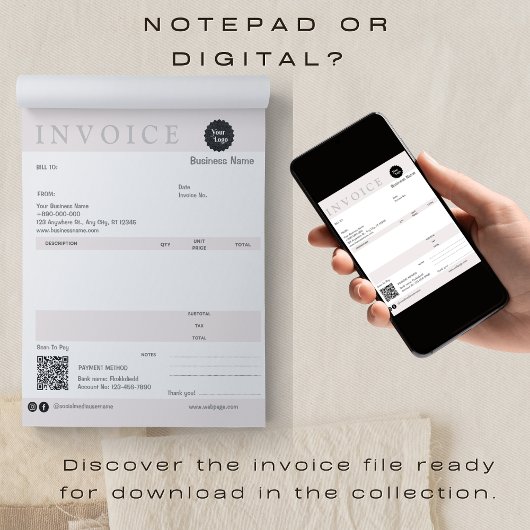 Bloc-note Réception de vente de facture minimale Petite entr