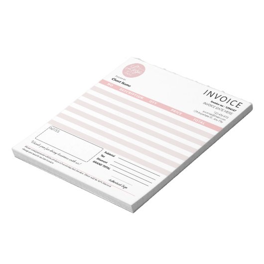 Bloc-note Réception de vente de facture moderne pour petites (Tourné)