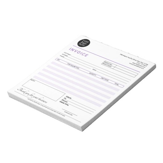 Bloc-note Réception de vente de facture moderne pour petites (Tourné)