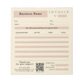 Bloc-note Réception de vente de la facture de crème rose Pet (Devant)