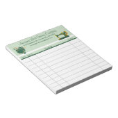 Bloc-note Réception de vente de machine à coudre verte (Incliné)