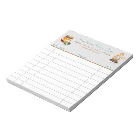 Bloc-note Réception de vente personnalisée de la ferme de mi (Tourné)