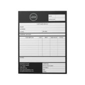 Bloc-note Réception du formulaire de logo commercial de fact (Tourné)