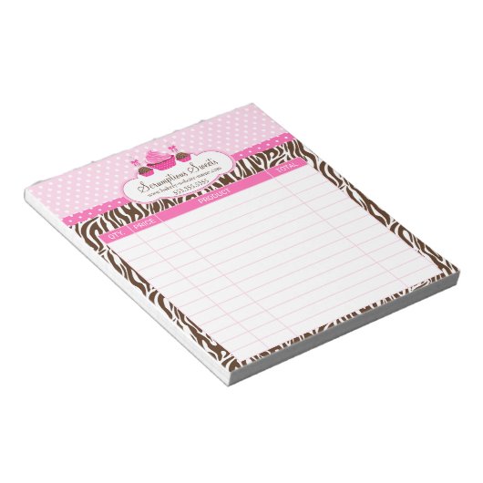 Bloc-note Réceptions de boulangerie Cake Pops Cupcake (Incliné)