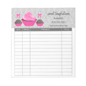 Bloc-note Réceptions de la préparation de gâteaux et de pâti (Devant)