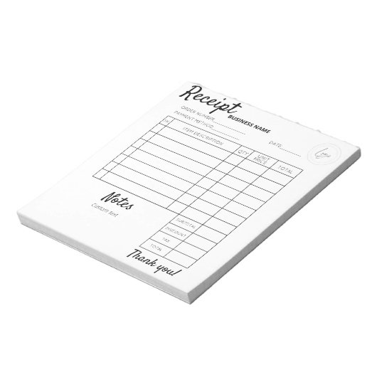 Bloc-note Réceptions personnalisées professionnelles pour l' (Tourné)