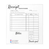 Bloc-note Réceptions personnalisées professionnelles pour l' (Devant)