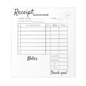 Bloc-note Réceptions personnalisées professionnelles pour le (Devant)