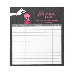 Bloc-note Réceptions Whimsical Zebra Cupcake Bakery