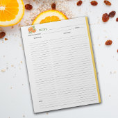 Bloc-note Recette culinaire orange simple