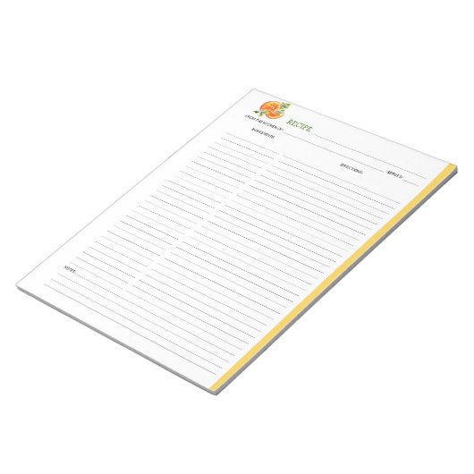 Bloc-note Recette culinaire orange simple (Incliné)