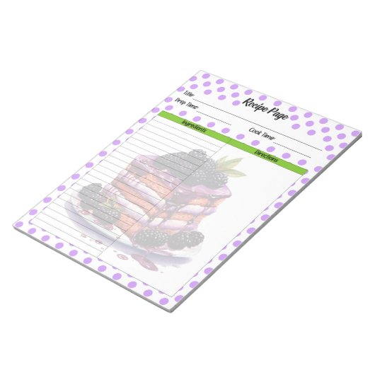 Bloc-note Recette de bleuet mignonne (Incliné)