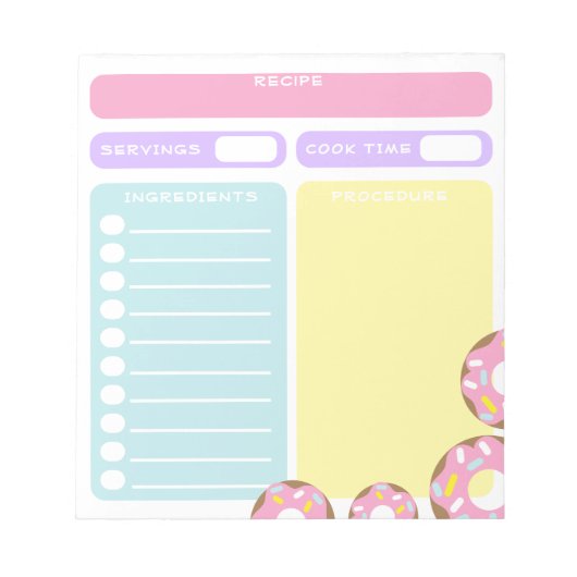 Bloc-note Recette de Cuisine de pâte en feuille blanche modi (Devant)