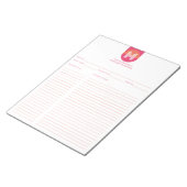Bloc-note Recette de monogramme géométrique rose orange rétr (Incliné)