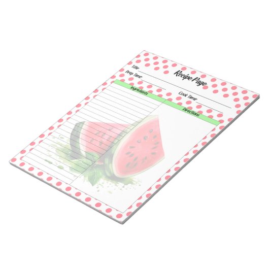 Bloc-note Recette de pastèque à bouche mignonne (Incliné)