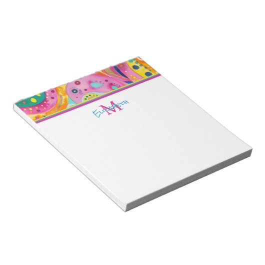 Bloc-note Recette géométrique Abstraite couleur vive (Incliné)