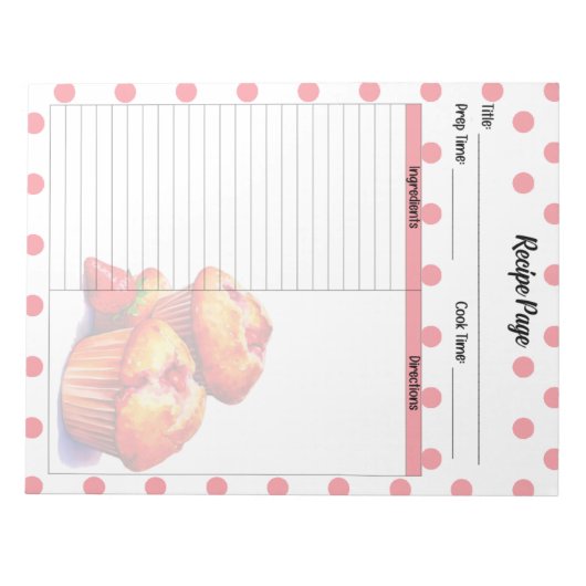 Bloc-note Recette mignonne de fraises (Devant)