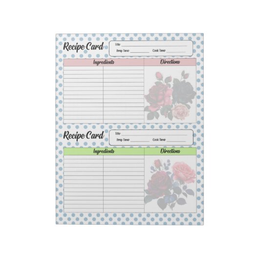 Bloc-note Recette rose et bleue (Tourné)
