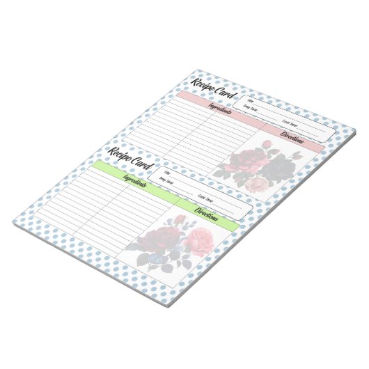 Bloc-note Recette rose et bleue (Incliné)