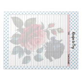 Bloc-note Recette Rose rose et bleu (Devant)