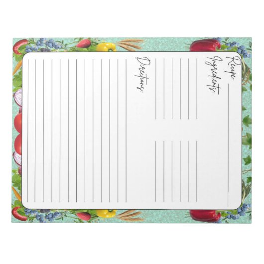 Bloc-note Recette végétale inspirée (Devant)