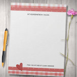 Bloc-note Recettes de ma grand-mère Retro Plaid Grand Bloc-n<br><div class="desc">Personnalisez ce joli bloc-notes de recette de page rétro avec un nom ou un autre texte. Créé en pois rose-rouge et motif tan plaid avec un grand espace d'écriture. Le design est imprimé sur toutes les feuilles. Une façon économique d'ajouter des pages à tout classeur de recette acceptant du papier...</div>