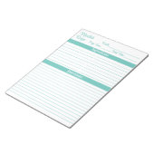 Bloc-note Recettes Elegant Script Aqua 8.5x11 Portrait (Incliné)