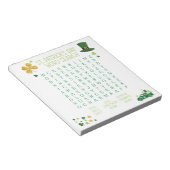 Bloc-note Recherche de mots de la Saint-Patrick (Incliné)