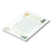 Bloc-note Recherche de mots de la Saint-Patrick (Tourné)