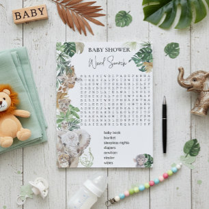 Bloc-note Recherche de mots pour les animaux de la jungle po