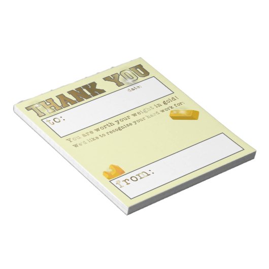 Bloc-note Reconnaissance de l'appréciation des employés (Incliné)