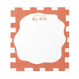 Bloc-note Reconnaissance des enseignants Bordure de couleur 