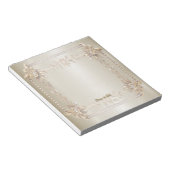 Bloc-note Rectangle doré Fleurs Dimonées brillantes (Incliné)