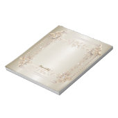 Bloc-note Rectangle doré Fleurs Dimonées brillantes (Tourné)