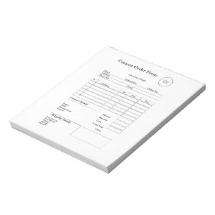 Bloc-note Reçu de commande personnalisé pour petite entrepri