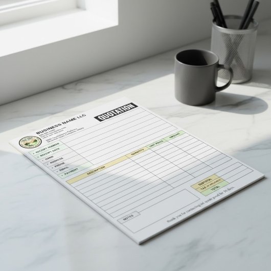 Bloc-note Reçu de facture / commande de vente | Devis d'entr