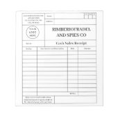 Bloc-note reçu de vente au comptant moderne (Devant)