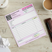 Bloc-note Reçus de facture de vente | Logo de petite entrepr