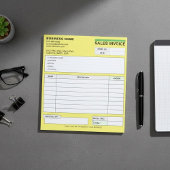 Bloc-note Reçus de facture de vente personnalisés, nom de so